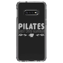 DistinctInk® Clear Shockproof Hybrid Case for Apple iPhone / Samsung Galaxy / Google Pixel - Pilates Best With Caffeine