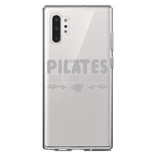 DistinctInk® Clear Shockproof Hybrid Case for Apple iPhone / Samsung Galaxy / Google Pixel - Pilates Best With Caffeine
