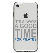 DistinctInk® Clear Shockproof Hybrid Case for Apple iPhone / Samsung Galaxy / Google Pixel - It's Always a Good Time for Pilates
