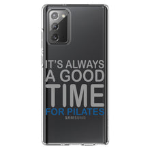 DistinctInk® Clear Shockproof Hybrid Case for Apple iPhone / Samsung Galaxy / Google Pixel - It's Always a Good Time for Pilates